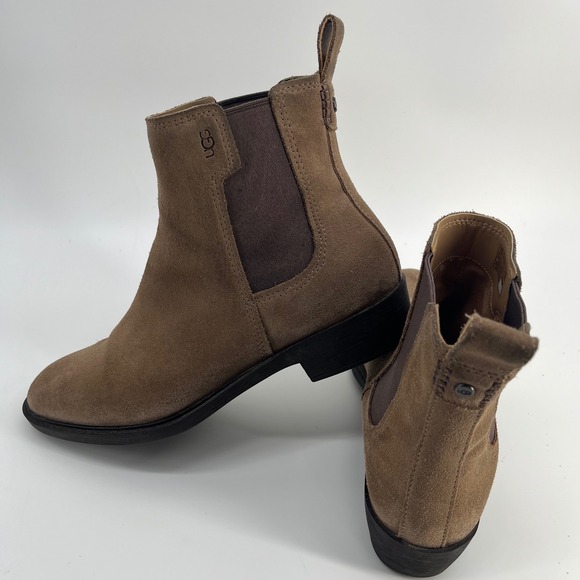 UGG Shoes - UGG Emmeth Chelsea Boot Coffee Grounds Suede Color Boots Women's Size 9.5
